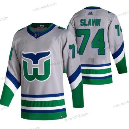 Adidas Carolina Hurricanes #74 Jaccob Slavin Harmaa 2020-21 Käänteinen Retro Vaihtopaita NHL Paita – Miesten