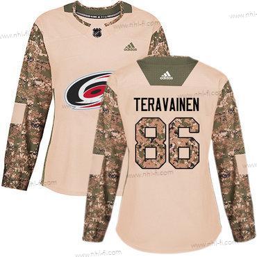 Adidas Carolina Hurricanes #86 Teuvo Teravainen Maastokuvio Aito 2017 Veterans Day Ommeltu NHL Paita – Naisten