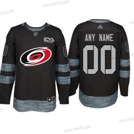 Adidas Carolina Hurricanes Räätälöidyt Musta 1917-2017 100th Vuosipäivä Ommeltu NHL Paita