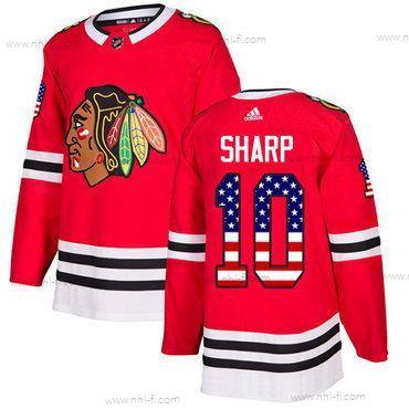 Adidas Chicago Blackhawks #10 Patrick Sharp Punainen Kotiottelu Aito USA Flag Ommeltu NHL Paita – Nuoret