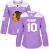 Adidas Chicago Blackhawks #10 Patrick Sharp Violetti Aito Taistelee syöpää vastaan Ommeltu NHL Paita – Naisten