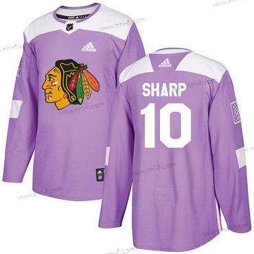 Adidas Chicago Blackhawks #10 Patrick Sharp Violetti Aito Taistelee syöpää vastaan Ommeltu NHL Paita – Nuoret