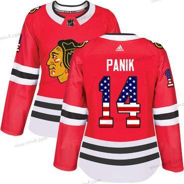 Adidas Chicago Blackhawks #14 Richard Panik Punainen Kotiottelu Aito USA Flag Ommeltu NHL Paita – Naisten