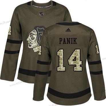 Adidas Chicago Blackhawks #14 Richard Panik Vihreä Salute to Service Ommeltu NHL Paita – Naisten