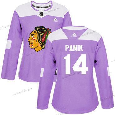 Adidas Chicago Blackhawks #14 Richard Panik Violetti Aito Taistelee syöpää vastaan Ommeltu NHL Paita – Naisten