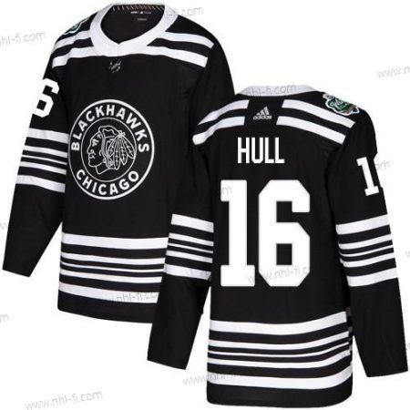 Adidas Chicago Blackhawks #16 Bobby Hull Musta Aito 2019 Talvi Klassinen Ommeltu NHL Paita – Miesten