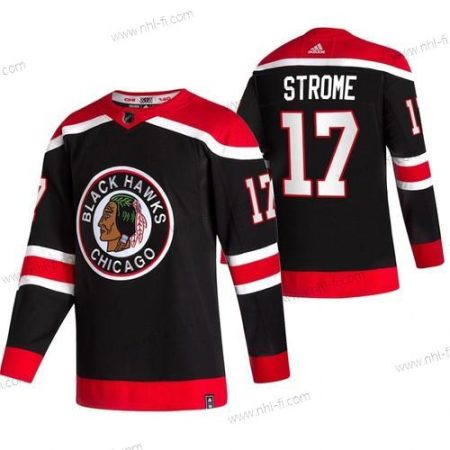 Adidas Chicago Blackhawks #17 Dylan Strome Musta 2020-21 Käänteinen Retro Vaihtopaita NHL Paita – Miesten