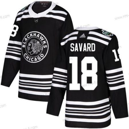 Adidas Chicago Blackhawks #18 Denis Savard Musta Aito 2019 Talvi Klassinen Ommeltu NHL Paita – Miesten