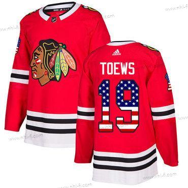 Adidas Chicago Blackhawks #19 Jonathan Toews Punainen Kotiottelu Aito USA Flag Ommeltu NHL Paita – Nuoret