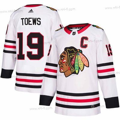 Adidas Chicago Blackhawks #19 Jonathan Toews Valkoinen Road Aito Ommeltu NHL Paita – Miesten