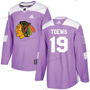 Adidas Chicago Blackhawks #19 Jonathan Toews Violetti Aito Taistelee syöpää vastaan Ommeltu NHL Paita – Nuoret