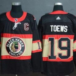 Adidas Chicago Blackhawks 19 Jonthan Toews Premier Musta New Vieras Paita – Miesten