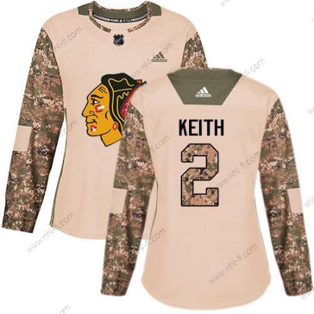 Adidas Chicago Blackhawks #2 Duncan Keith Maastokuvio Aito 2017 Veterans Day Ommeltu NHL Paita – Naisten