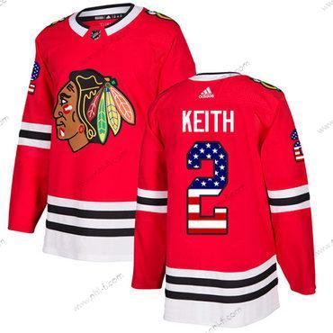 Adidas Chicago Blackhawks #2 Duncan Keith Punainen Kotiottelu Aito USA Flag Ommeltu NHL Paita – Nuoret