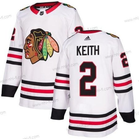 Adidas Chicago Blackhawks #2 Duncan Keith Valkoinen Road Aito Ommeltu Jääkiekko Paita – Miesten