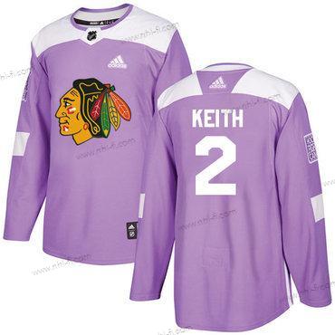 Adidas Chicago Blackhawks #2 Duncan Keith Violetti Aito Taistelee syöpää vastaan Ommeltu NHL Paita – Nuoret