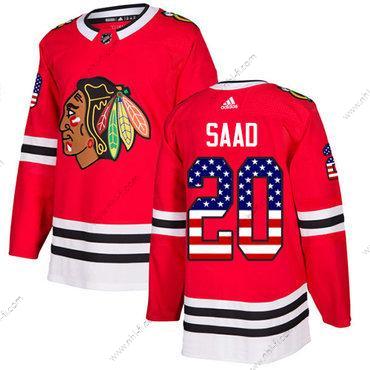 Adidas Chicago Blackhawks #20 Brandon Saad Punainen Kotiottelu Aito USA Flag Ommeltu NHL Paita – Nuoret