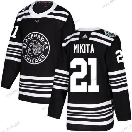 Adidas Chicago Blackhawks #21 Stan Mikita Musta Aito 2019 Talvi Klassinen Ommeltu NHL Paita – Miesten