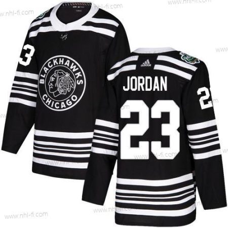 Adidas Chicago Blackhawks #23 Michael Jordan Musta Aito 2019 Talvi Klassinen Ommeltu NHL Paita – Miesten