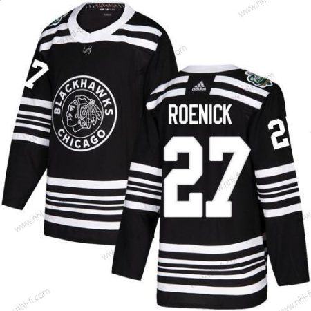 Adidas Chicago Blackhawks #27 Jeremy Roenick Musta Aito 2019 Talvi Klassinen Ommeltu NHL Paita – Miesten