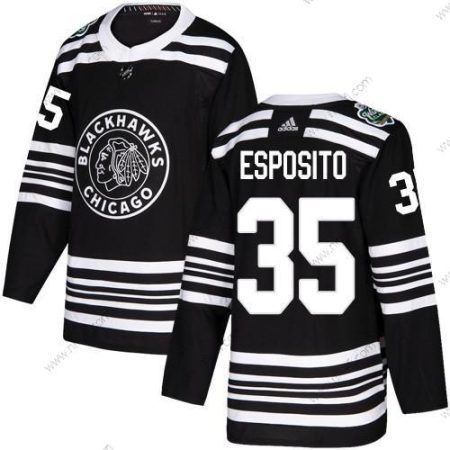 Adidas Chicago Blackhawks #35 Tony Esposito Musta Aito 2019 Talvi Klassinen Ommeltu NHL Paita – Miesten