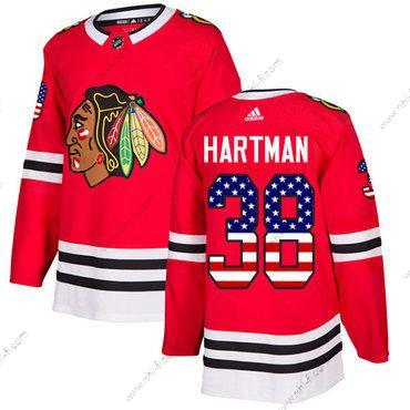 Adidas Chicago Blackhawks #38 Ryan Hartman Punainen Kotiottelu Aito USA Flag Ommeltu NHL Paita – Nuoret