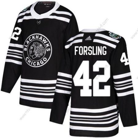 Adidas Chicago Blackhawks #42 Gustav Forsling Musta Aito 2019 Talvi Klassinen Ommeltu NHL Paita – Miesten