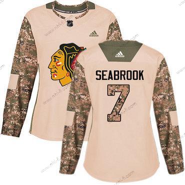 Adidas Chicago Blackhawks #7 Brent Seabrook Maastokuvio Aito 2017 Veterans Day Ommeltu NHL Paita – Naisten