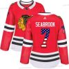 Adidas Chicago Blackhawks #7 Brent Seabrook Punainen Kotiottelu Aito USA Flag Ommeltu NHL Paita – Naisten