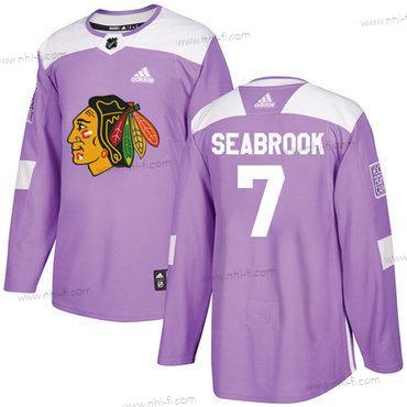 Adidas Chicago Blackhawks #7 Brent Seabrook Violetti Aito Taistelee syöpää vastaan Ommeltu NHL Paita – Nuoret