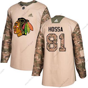 Adidas Chicago Blackhawks #81 Marian Hossa Maastokuvio Aito 2017 Veterans Day Ommeltu NHL Paita – Nuoret