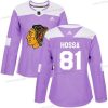 Adidas Chicago Blackhawks #81 Marian Hossa Violetti Aito Taistelee syöpää vastaan Ommeltu NHL Paita – Naisten