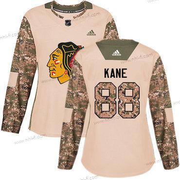 Adidas Chicago Blackhawks #88 Patrick Kane Maastokuvio Aito 2017 Veterans Day Ommeltu NHL Paita – Naisten