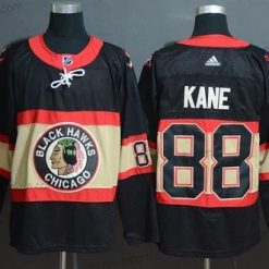 Adidas Chicago Blackhawks 88 Patrick Kane Premier Musta New Vieras Paita – Miesten