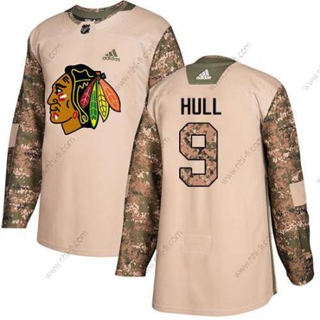 Adidas Chicago Blackhawks #9 Bobby Hull Maastokuvio Aito 2017 Veterans Day Ommeltu NHL Paita – Nuoret