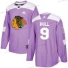 Adidas Chicago Blackhawks #9 Bobby Hull Violetti Aito Taistelee syöpää vastaan Ommeltu NHL Paita – Nuoret