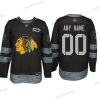 Adidas Chicago Blackhawks Räätälöidyt Musta 1917-2017 100th Vuosipäivä Ommeltu NHL Paita