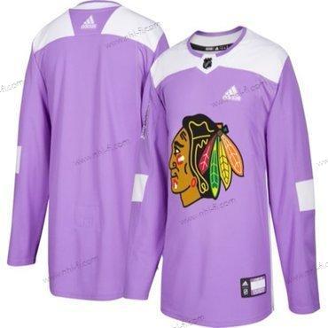 Adidas Chicago Blackhawks Räätälöidyt Violetti Pinkki Jääkiekko Taistelee syöpää vastaan Harjoitus Paita – Miesten