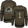 Adidas Colorado Avalanche #1 Semyon Varlamov Vihreä Salute to Service Ommeltu NHL Paita – Nuoret