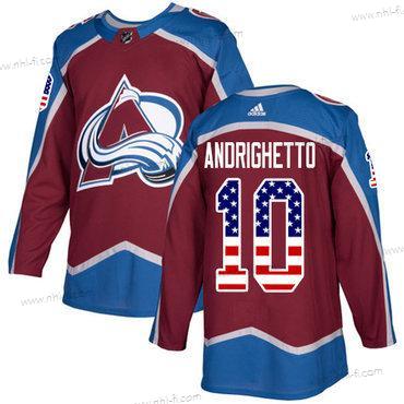 Adidas Colorado Avalanche #10 Sven Andrighetto Kotiottelu Punainen Aito USA Flag Ommeltu NHL Paita – Miesten