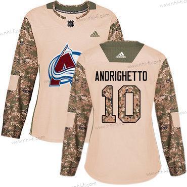 Adidas Colorado Avalanche #10 Sven Andrighetto Maastokuvio Aito 2017 Veterans Day Ommeltu NHL Paita – Naisten