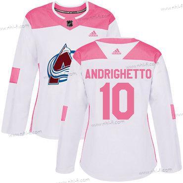 Adidas Colorado Avalanche #10 Sven Andrighetto Valkoinen Pinkki Aito Ommeltu NHL Paita – Naisten