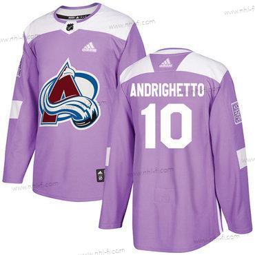 Adidas Colorado Avalanche #10 Sven Andrighetto Violetti Aito Taistelee syöpää vastaan Ommeltu NHL Paita – Nuoret