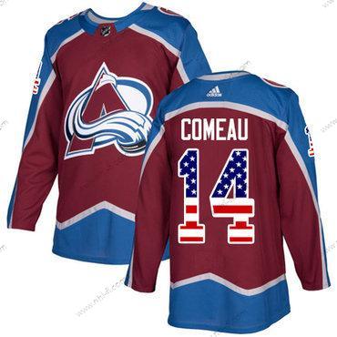 Adidas Colorado Avalanche #14 Blake Comeau Kotiottelu Punainen Aito USA Flag Ommeltu NHL Paita – Miesten