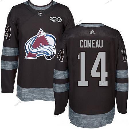 Adidas Colorado Avalanche #14 Blake Comeau Musta 100th Vuosipäivä Ommeltu NHL 2017 Jääkiekko Paita – Miesten