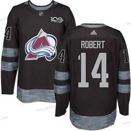 Adidas Colorado Avalanche #14 Rene Robert Musta 100th Vuosipäivä Ommeltu NHL 2017 Jääkiekko Paita – Miesten