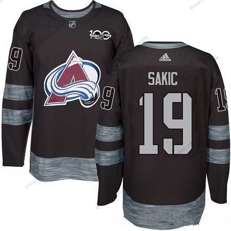 Adidas Colorado Avalanche #19 Joe Sakic Musta 100th Vuosipäivä Ommeltu NHL 2017 Jääkiekko Paita – Miesten