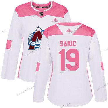 Adidas Colorado Avalanche #19 Joe Sakic Valkoinen Pinkki Aito Ommeltu NHL Paita – Naisten