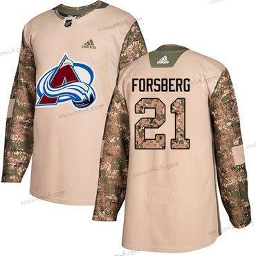 Adidas Colorado Avalanche #21 Peter Forsberg Maastokuvio Aito 2017 Veterans Day Ommeltu NHL Paita – Miesten