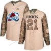 Adidas Colorado Avalanche #21 Peter Forsberg Maastokuvio Aito 2017 Veterans Day Ommeltu NHL Paita – Nuoret